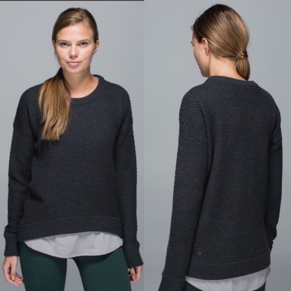 lululemon athletica Sweaters - Lululemon Yogi Crew knit gray pullover sweater